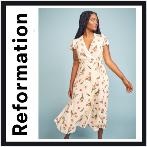 Reformation Brewer Dress in Bianca - Picture 1 of 5